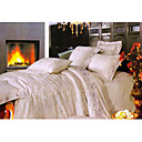 4pcs regina 100% cotone jacquared e ricamare lenzuola comforter set (sbc114)