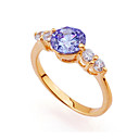 zircon cubique anneau brillant - cubic zirconia ring syx-0203 lavande (szy953)