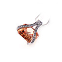 Smoke Cubic Zirconia Pendant -Sterling Silver Necklace 8999 (SZY801)