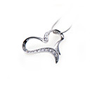 Heart Shape Cubic Zirconia Pendant-Sterling Silver Necklace 8697 (SZY820)