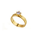 Solitaire Cubic Zirconia Ring Band in 18K Gold Plated - CZ Ring 80923-15 (SZY533)