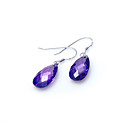 Purple Facet Cubic Zirconia Earring  Drop - Sterling Silver Earring 8460 (SZY584)