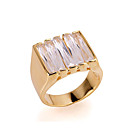 Stylish Long Cubic Zirconia Ring - Cubic Zirconia Ring 81012 - 90 Clear (SZY852)