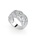 Stylish Baguette Cubic Zirconia Ring in Platinum - Cubic Zirconia Ring 81012-83 (SZY838)