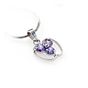 Apple Purple Cubic Zirconia Pendant - Sterling Silver Necklace 9907 (SZY763)