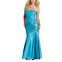 trompette / sirène bretelles parole longueur taffeta robe de soirée / robe de bal (gye146)