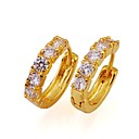 24K Gold Plated Cubic Zirconia Earring Hoop - Cubic Zirconia Earring EYX2-0026 (SZY991)
