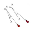 Elegant Ruby Strands Drop Earring - Sterling Silver Earring e21580 (SZY1122)