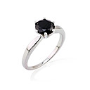 prong ensemble rose zircon cubique ring - cubic zirconia ring 71110-02 noir (szy1193)