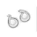 Platinum Cubic Zirconia Earring Stud - Sterling Silver Earring e21575 (SZY1121)