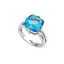 Fashion Sapphire Platinum Ring - Sterling Silver Ring r2346 (SZY1091)