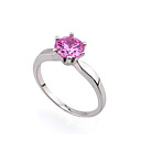 prong ensemble rose zircon cubique ring - cubic zirconia ring 71110-02 rose (szy1191)