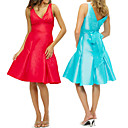 A-line Deep V-neck Knee-Length Chameleon Bridesmaid / Cocktail / Evening Dress (CXWH017)