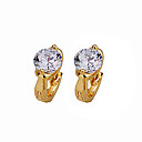 18K Gold Mini Loverly  CZ Earring Stud-CZ Earring 90222-24 (SZY1494)
