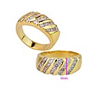 Plaqué or 18k cz bande-cz ring ring 90319-24 (szy1635)