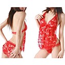 sexy de encaje rojo de corte babydoll conjunto de lencería 8070 (ksz001)