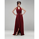 A-line Halter Asymetrical Elastic Silk-like Satin Bridesmaid/ Wedding Party Dress (HSX216)