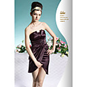 Sheath / Column Strapless Short / Mini Satin Cocktail Dress / Prom Dress (OFGC0076)