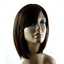 capless curtas sintéticas escuro café peruca cabelo liso (jf4033)