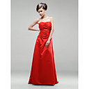 A-line Sweetheart Sweep/ Brush Train Satin Bridesmaid/ Wedding Party Dress (HSX1050)