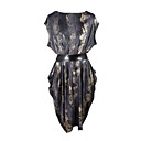Splodgy Snake Print Backless Tie Tunic Dress (25001569)