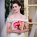 Anne Hathaway Bride Wars Trumpet / Mermaid Off-the-shoulder Cathedral Train Taffeta Celebrity Wedding Dress (WSM0361)