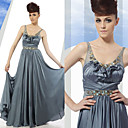 Sheath / Column Straps Sweep / Brush Train Elastic Silk-like Satin Dress On Sale / Evening Dress (OFGC0166)