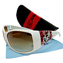gafas de sol de moda + paño de limpieza libre y estuche duro - marco blanco + diseño cráneo dsco4222-0479-11.13-88