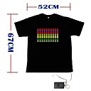Sound and Music Activated EL Visualizer VU-Spectrum Dancer T-shirt - M (4*AAA)