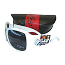 nuevo diseño del tatuaje de la moda de gafas de sol + paño de limpieza libre y estuche duro - marco blanco con estampado de colores cráneo dsco2207-04