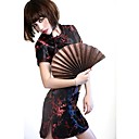 gaine / col officier colonne court / satin tapisserie mini robes chinoises (hgqp252)