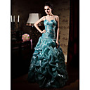 Ball Gown Spaghetti Straps Sleeveless Floor-length Fine Korean Organdy Prom Dress (FSM0470)