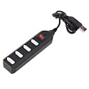 4-Port USB 2.0 Hub mit Switch-Adapter (schwarz / weiß)