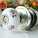 High Quality Ceramic Door Knob with Lock (Porcelain Door Knob) (0768-W05-SS BK)