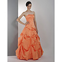 A-line Strapless Floor-length Applique Taffeta Prom/ Evening Dress (HSX1118)