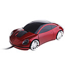 mini usb estilo ratón óptico con cable coche (rojo)