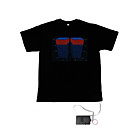 som e música ativado espectro vu metros el visualizador t-shirt (4 * AAA)