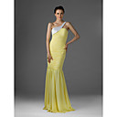 Trumpet/ Mermaid One Shoulder Floor-length Chiffon Evening Dress (FSH0065)
