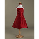 Clearance!A-line Spaghetti Straps  Knee-length  Satin Flower Girl Dress
