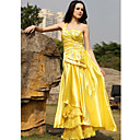A-line One Shoulder Floor-length Sleeveless Elastic silk-like satin Quick Delivery Dress (OFGH0322)