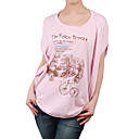 sciolto maniche corte scollo tondo donne t-shirt (8502bc001-0736)