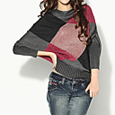hishimonoides grille irrégulière manches chauve-souris Women's Sweaters (1001bc101-0736)