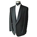 Een button niet-geventileerde shawl revers wol bruidegom wear / smoking / heren pak jas en broek