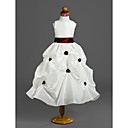 Ball Gown Jewel Tea-length Taffeta Flower Girl Dress