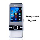 cz900 + scheda dual band quad torcia elettrica ultra sottile touch screen trasparente della tastiera d'argento telefono cellulare (sz08560007)