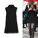 estilo super modelo de lirio / de cuello alto sin mangas crochet frente suéteres vestido / vestidos de mujer (ff-1003bd001-0857)