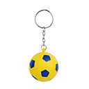 Ball Style Keychain with Soft Plastic Material-Blue-Yellow