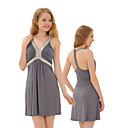 Scollo a V in rilievo camisole raccolte vestito / abiti delle donne (FF-1801be012-0736)