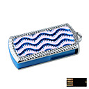Fashionable Rectangle with Wavy Pattern Jewelry USB Flash Drive - Optional Memory From 2 GB to 16 GB (SMQ4680)