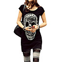cartoni animati cranio maniche corte scollo tondo lungo t-shirt / donna t-shirt (ff-8502be106-0736)